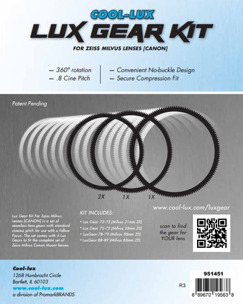 lux gear Lux Gear Kit For Zeiss Milvus Lenses [CANON] – Cool-Lux